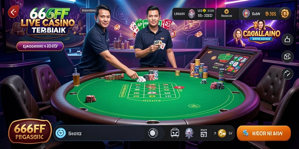 Tampilan gameplay seru di aplikasi Live Casino 666FF.
