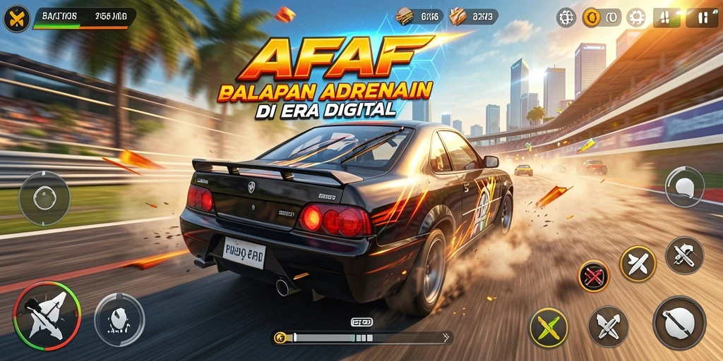 Tampilan gameplay AFAF yang menegangkan dan seru saat balapan.