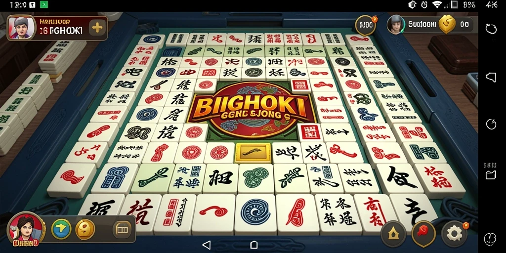 Tampilan gameplay BIGHOKI yang menarik dan menantang gameplay Mahjong.