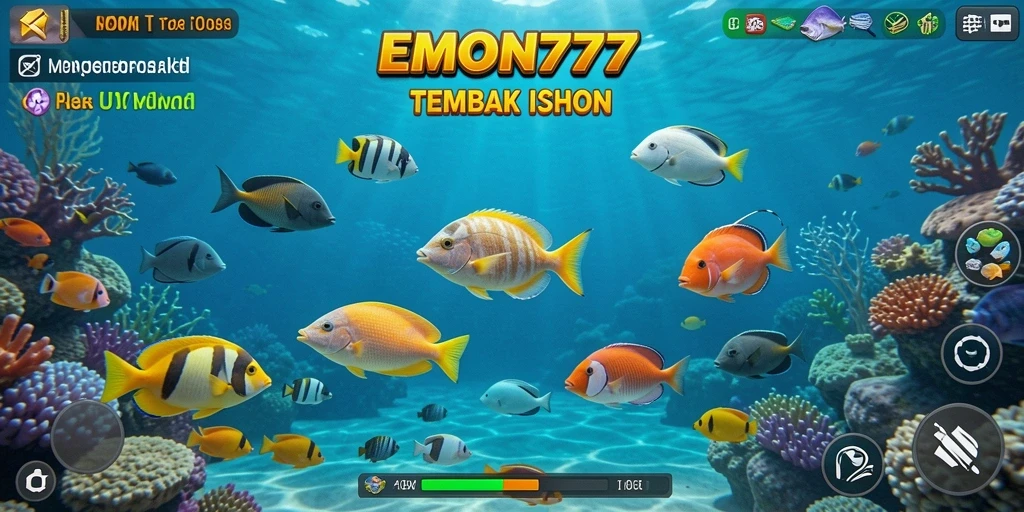Screenshot EMON777 menampilkan aksi seru Tembak Ikan.