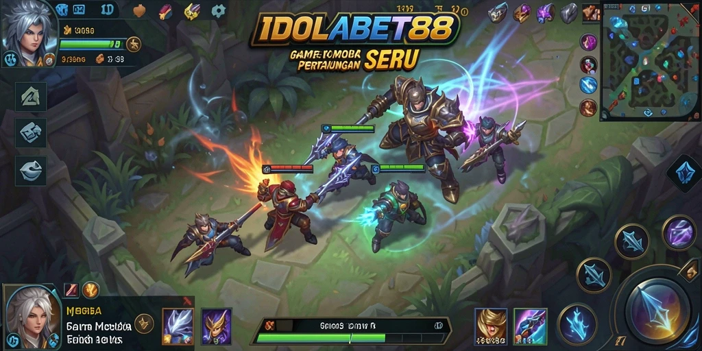 Tampilan aksi seru dalam gameplay MOBA IDOLABET88