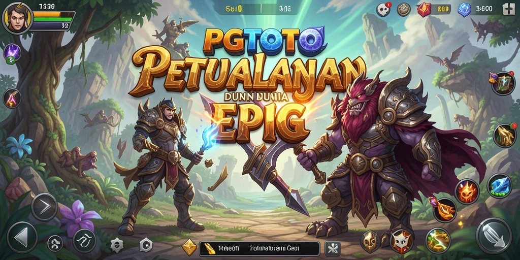 Tangkapan layar utama PGTOTO menampilkan aksi seru dalam petualangan RPG.