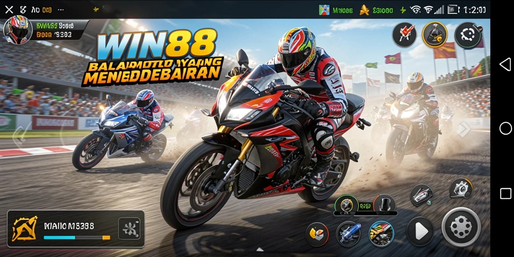 Gameplay seru balap motor di WIN88 dengan trek yang menantang.